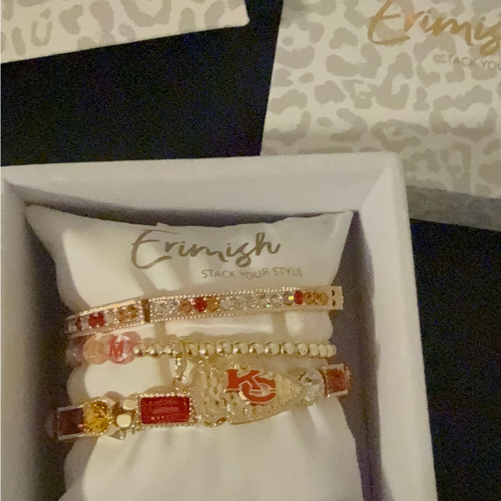 Erimish Gold and Red Bracelet Set- Kansas City Chiefs